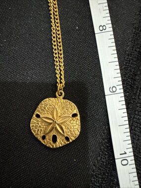 Vintage Gold color Sand Dollar Pendant Necklace - Women Jewelry